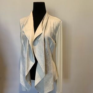 Illia Leather Drape Jacket